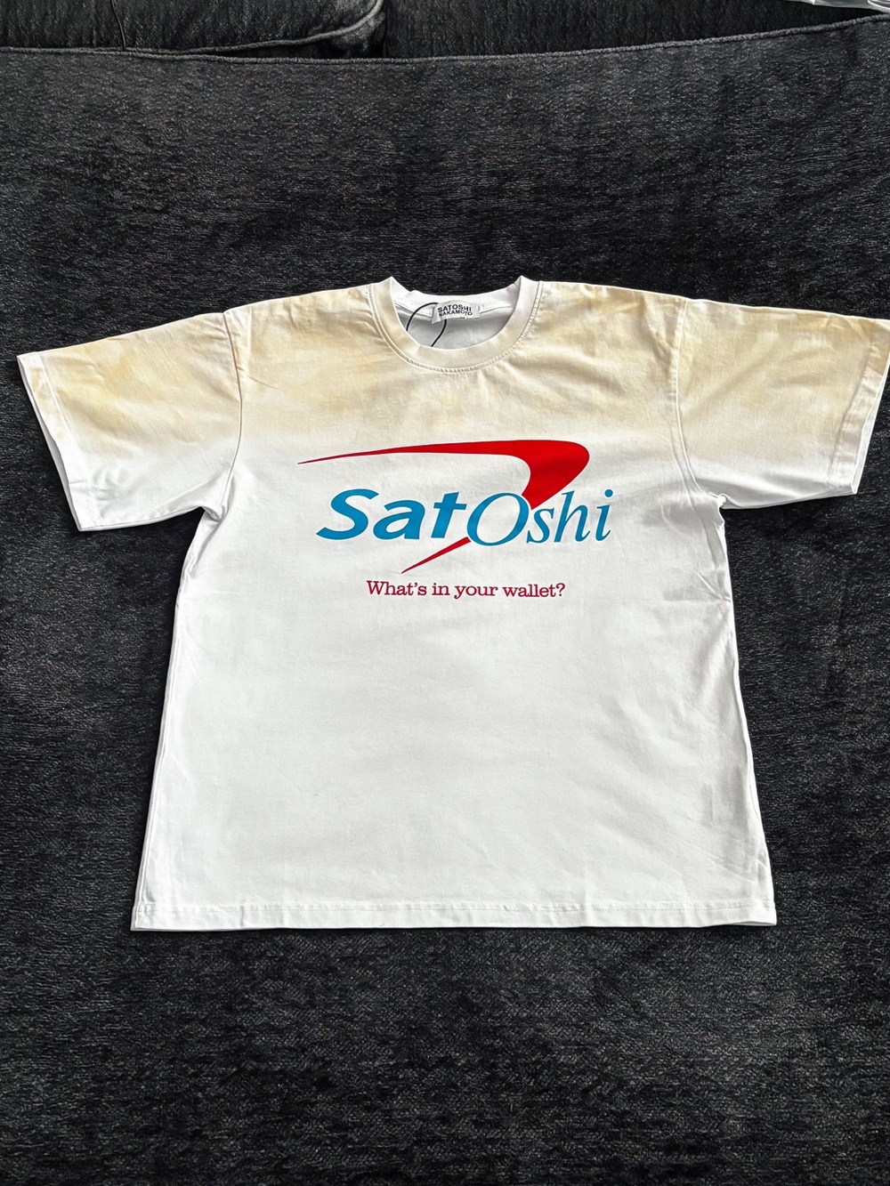 Dirty White Satoshi Nakamoto What’s In Your Wallet T-Shirt